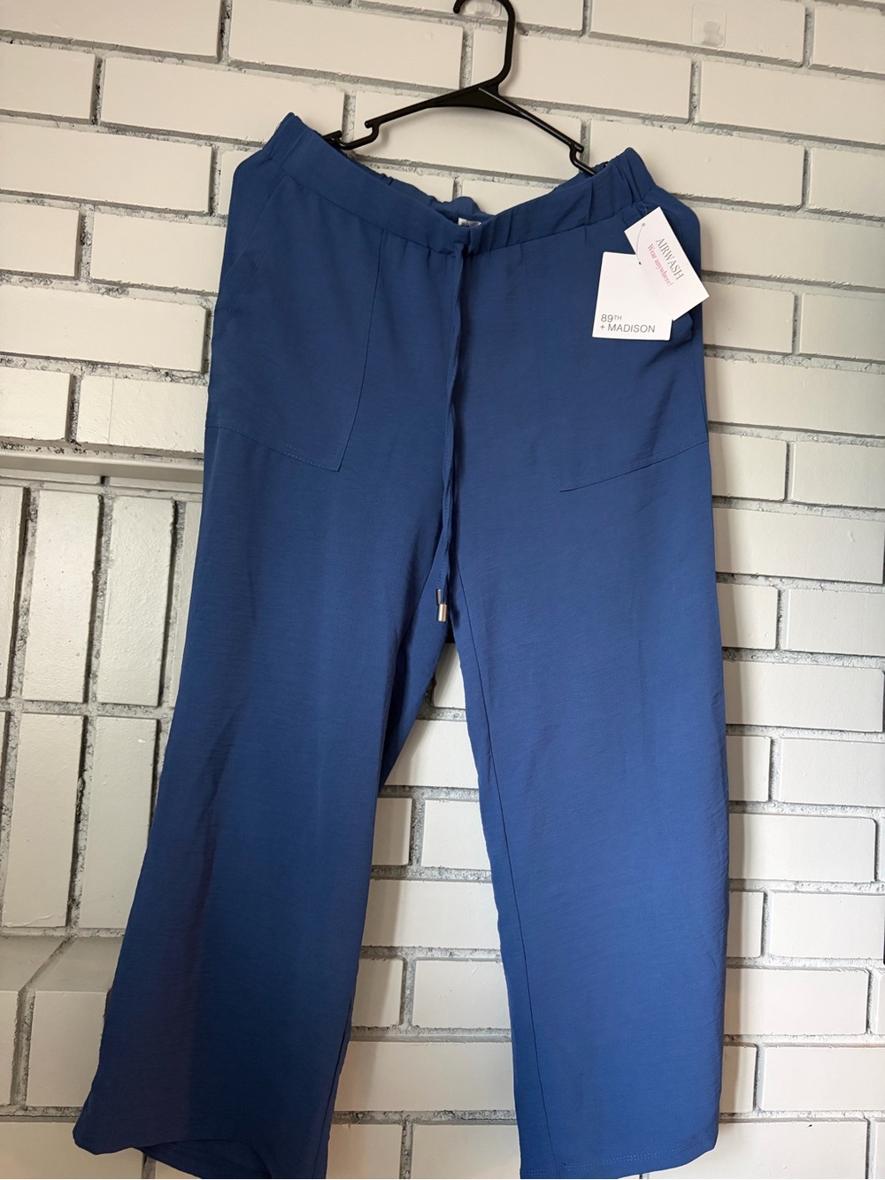 89th & Madison Men's Drawstring Wide-Leg Pants - Blue